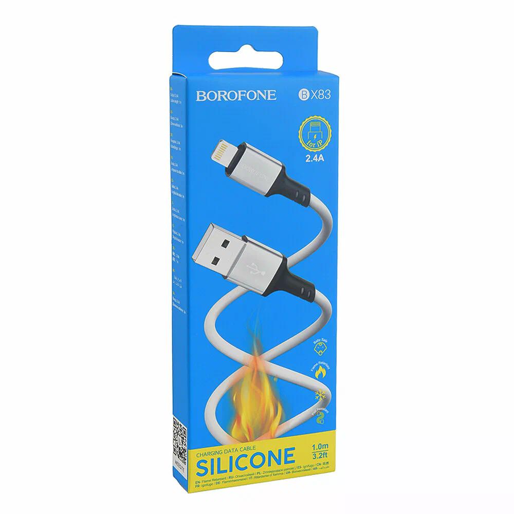 USB кабель  APPLE 8 PIN Lightning Borofone BX83 1м 2.4А white