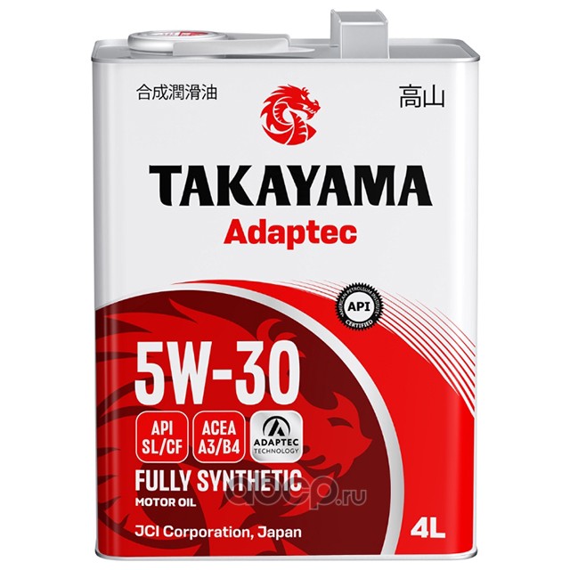 Масло моторное   TAKAYAMA   Adaptec  SAE 5W-30  A3/B4  SL/CF   4 л 