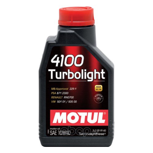 Масло моторное   MOTUL   4100 TURBOLIGHT  A3/B4   SAE 10W-40    1 л