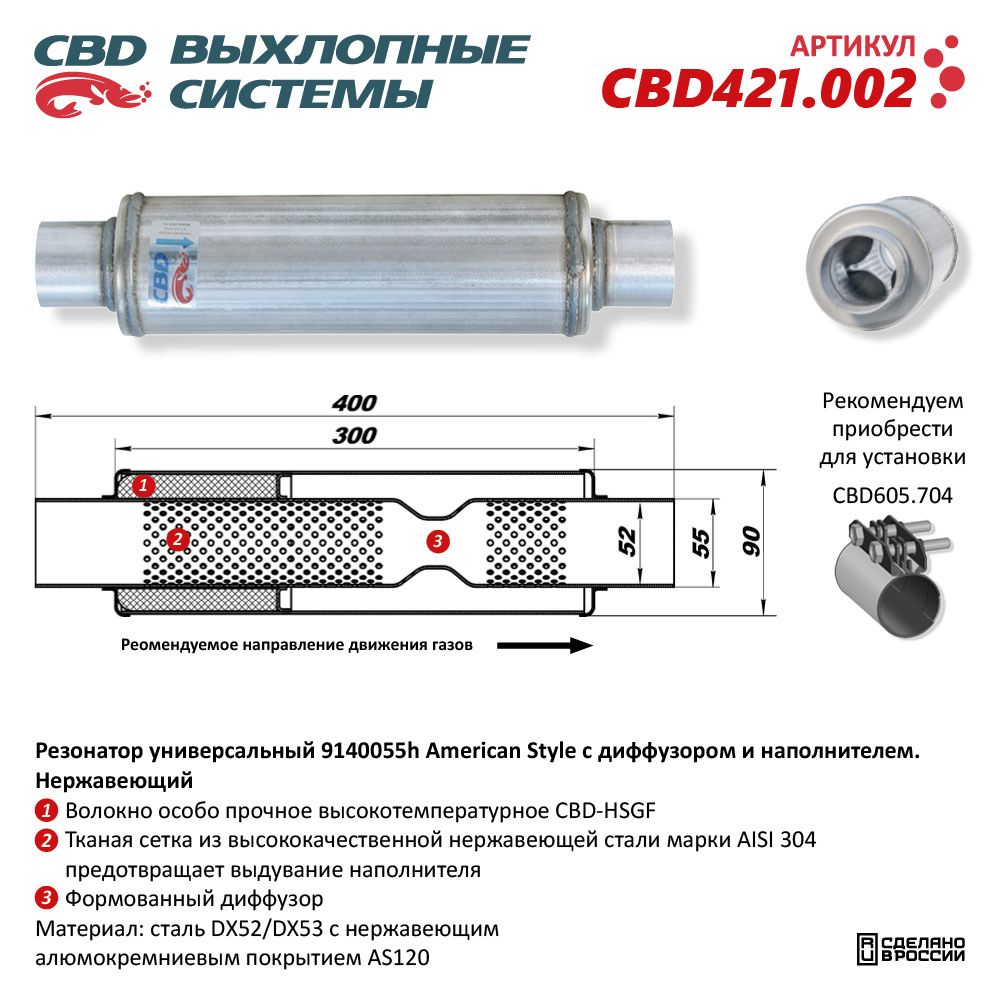Заменитель  Катализатора  55-300   СТРОНГЕР  AMERICAN  Style   CBD