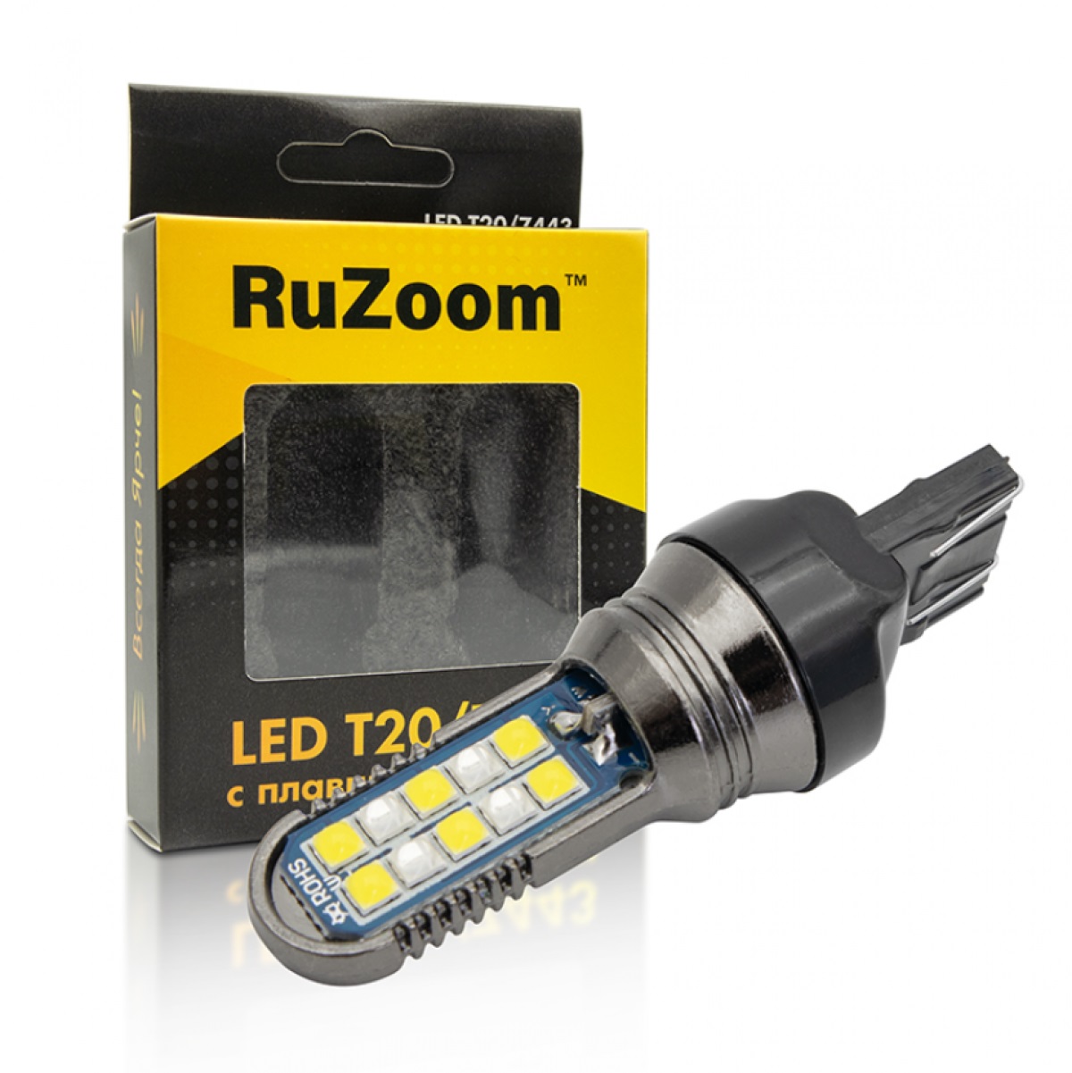 T 20 Светодиод  2-х контактный  20 SMD  12V  Безцокольный  бело-желтый