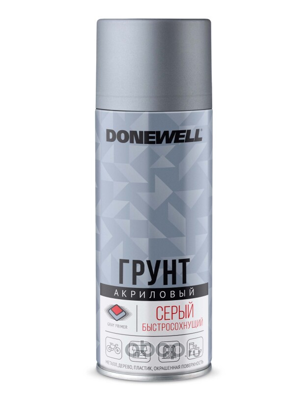 Грунтовка  аэрозоль   СЕРАЯ   (0,5 л)  DONEWELL  акриловая  