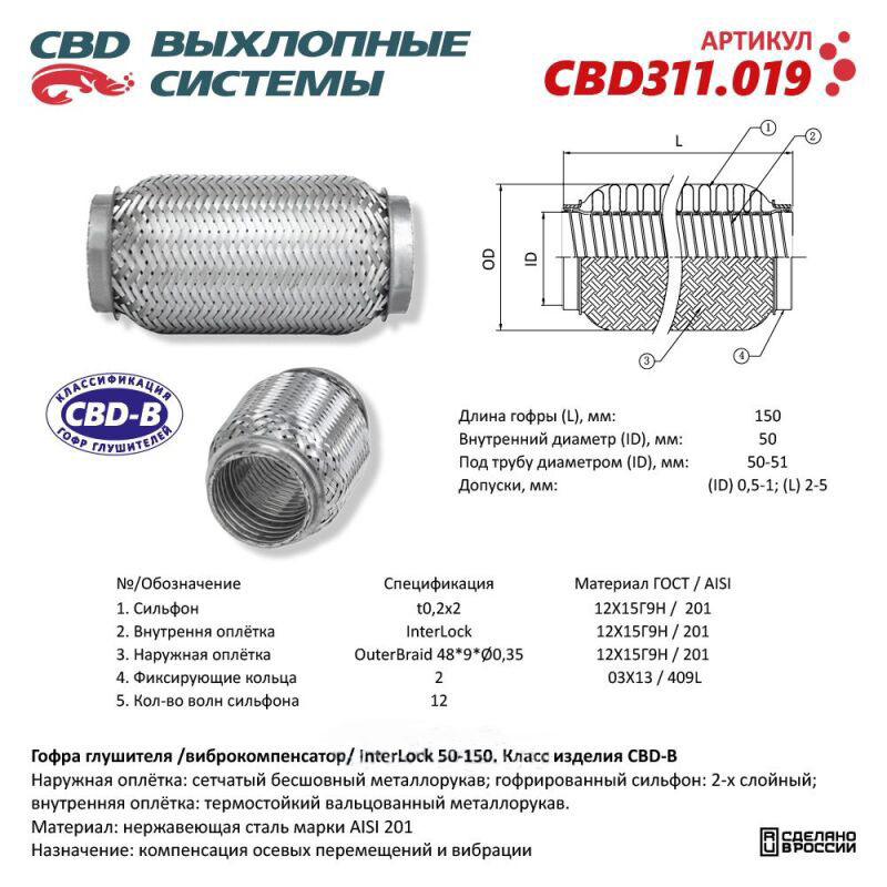Гофра  50 х 230   CBD