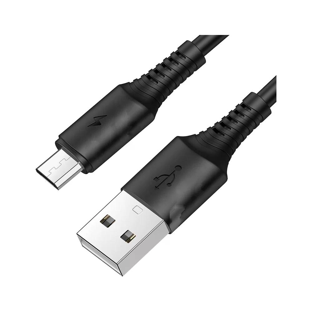USB кабель MicroUSB, 1м, 2,4А, Borofone черный BX47