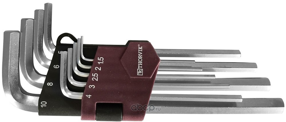 Набор ключей торцевых шестигранных, h1.5-h10, 9 предметов  THORVIK