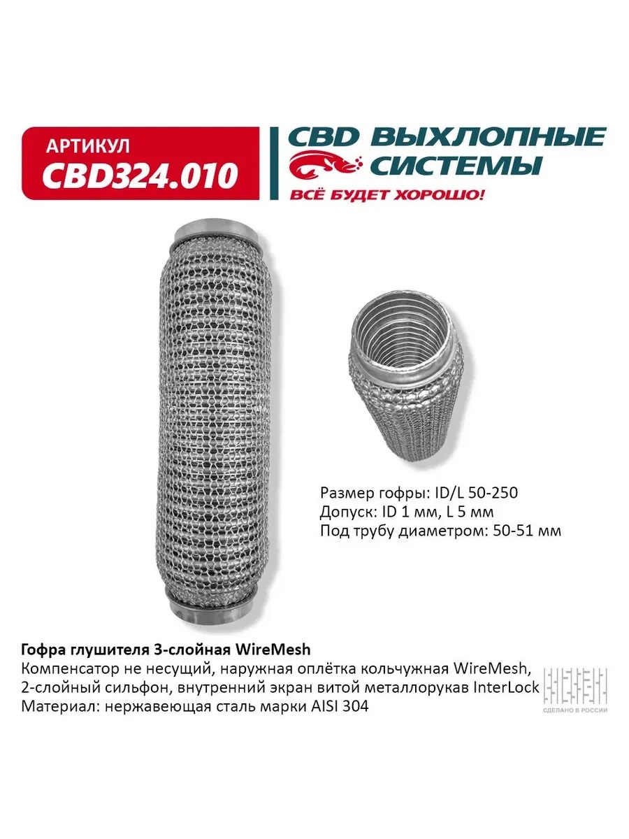 Гофра  50 х 250   CBD   усиленная																														