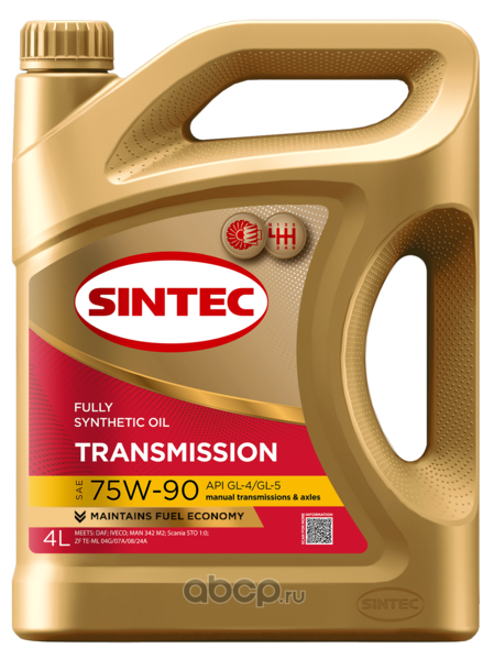 Масло трансмиссионное   SINTEC  Transmission   75W-90   GL-4/GL-5   4л