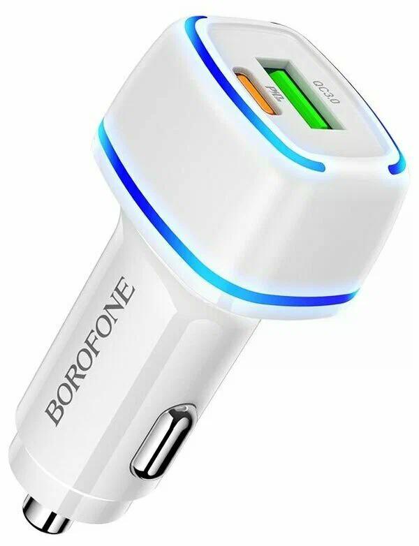 АЗУ в прикуриватель  1 USB  1 Type CX, QC, 20Вт/3А, Borofone BZ14A