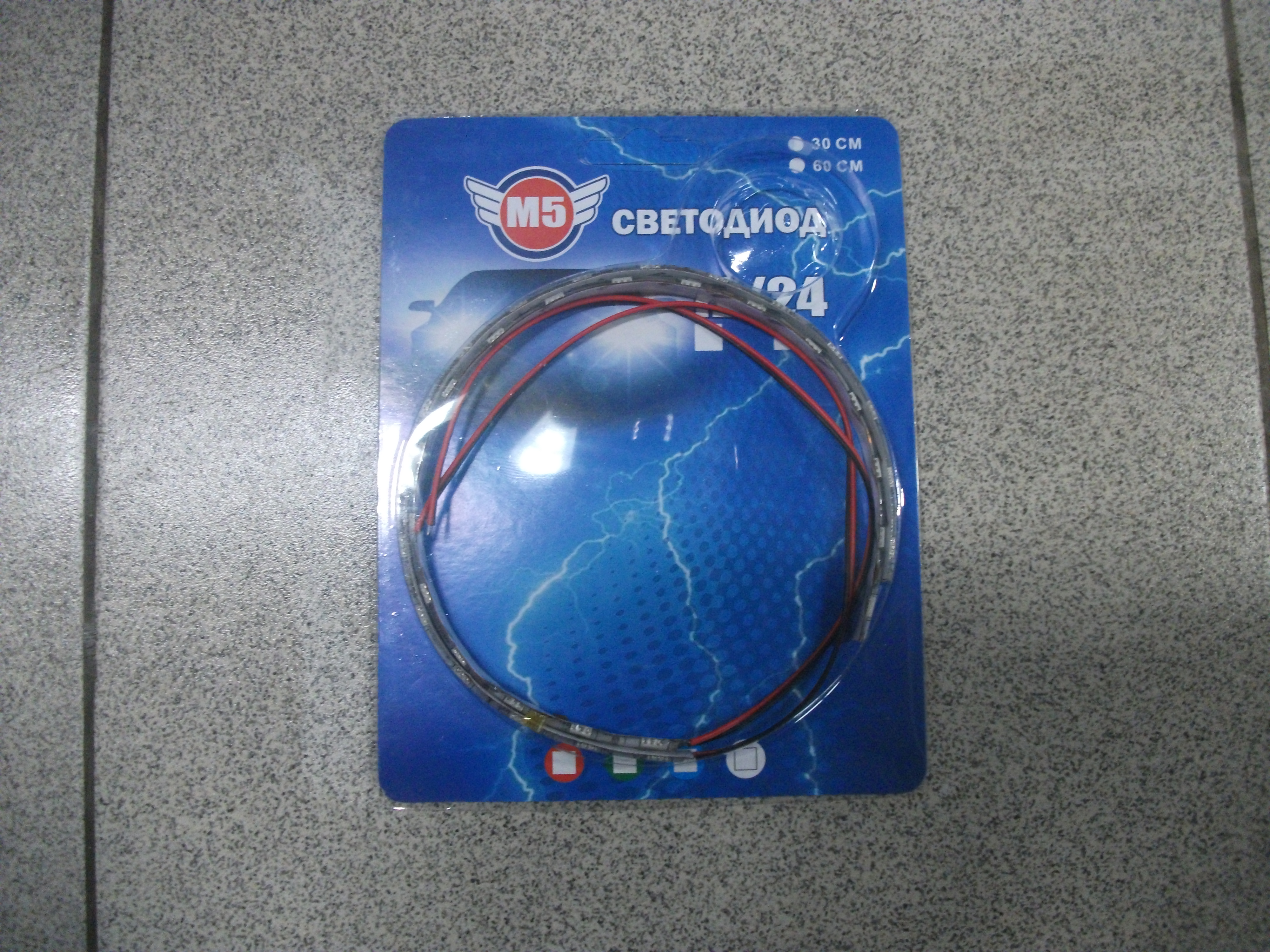 Лента  18 SMD 5050 30см красная (белая осн.), (блистер, 2шт) М5
