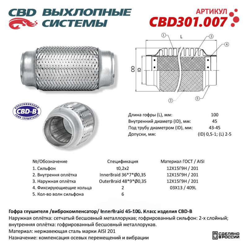 Гофра  45 х 100   "CBD"