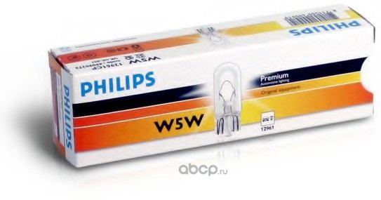 W5W   Без Цоколя Белая   PHILIPS  12961CP