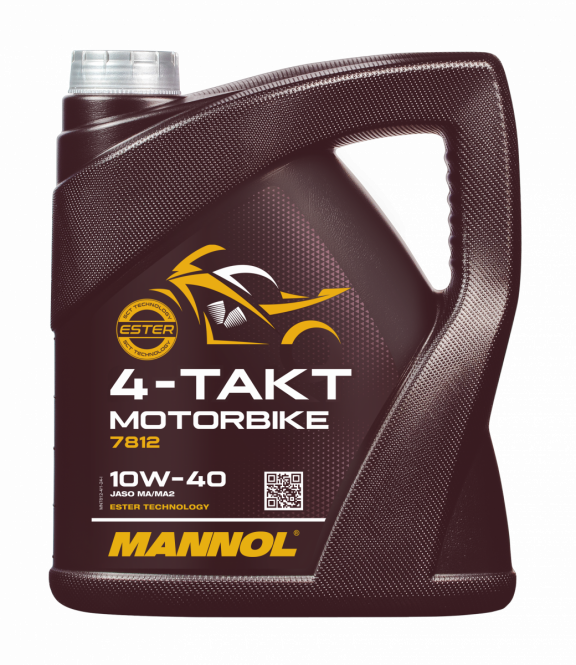 Масло моторное   MANNOL  MOTORBIKE   4Т   SAE 10W-40   синтетическое   4 л