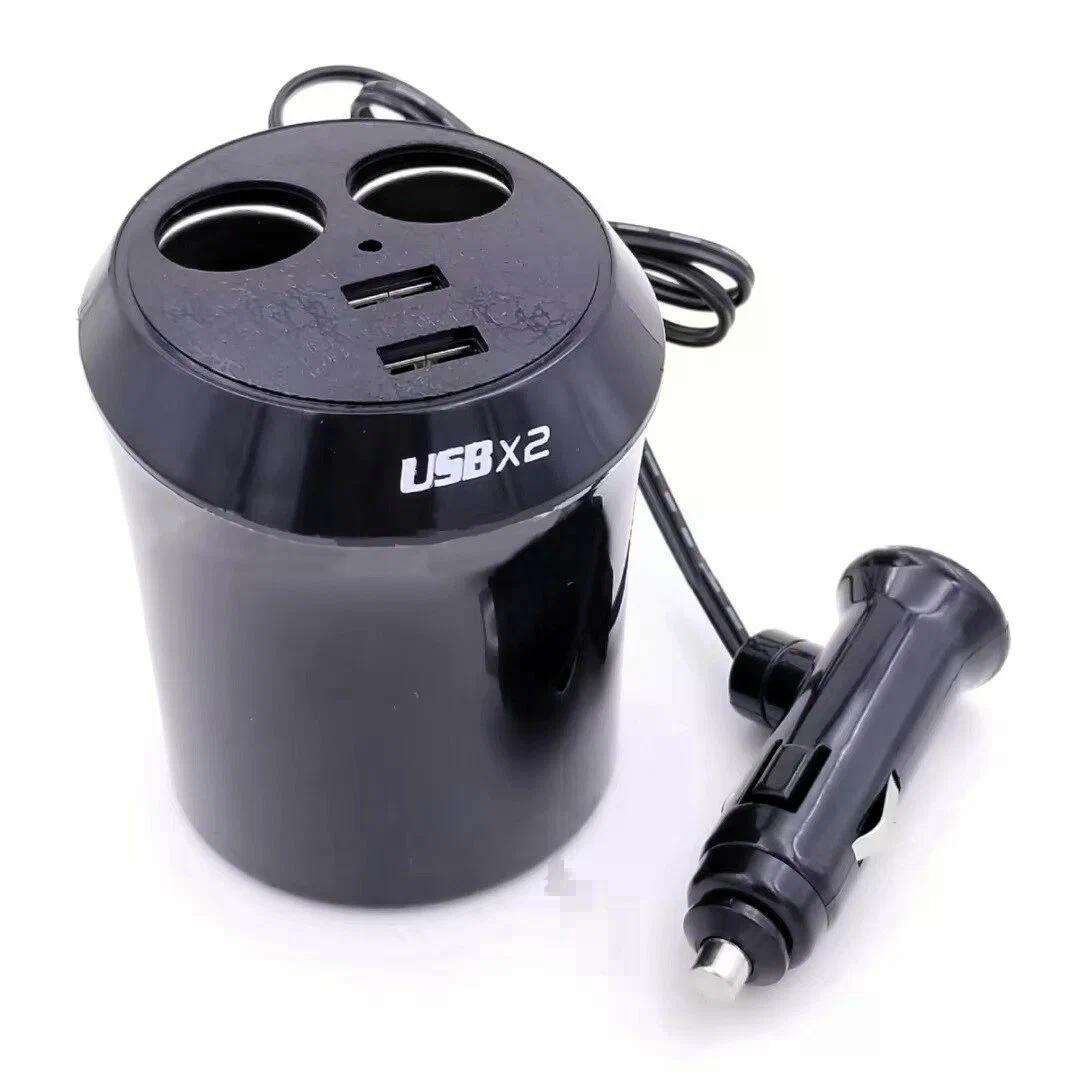 Разветвитель гнезда прикуриват. в подстаканник RV-031 2 гн+2 USB