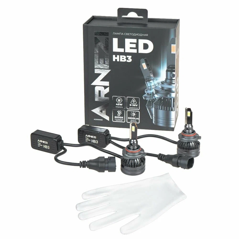 HB3   Светодиод   LED   45W   3500lm   6000K  12/24V    ARNEZI